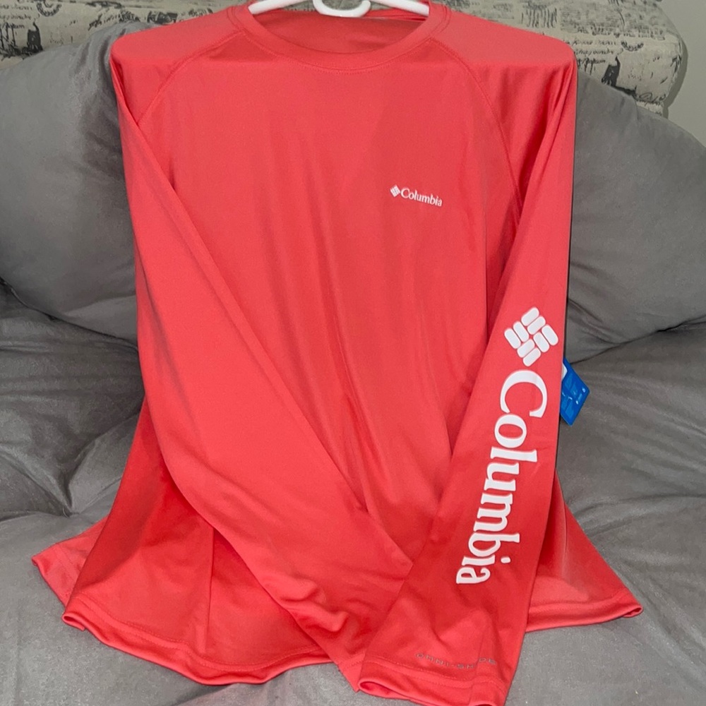 women’s columbia long sleeve dri fit stream hike trail workout water shirt spf
